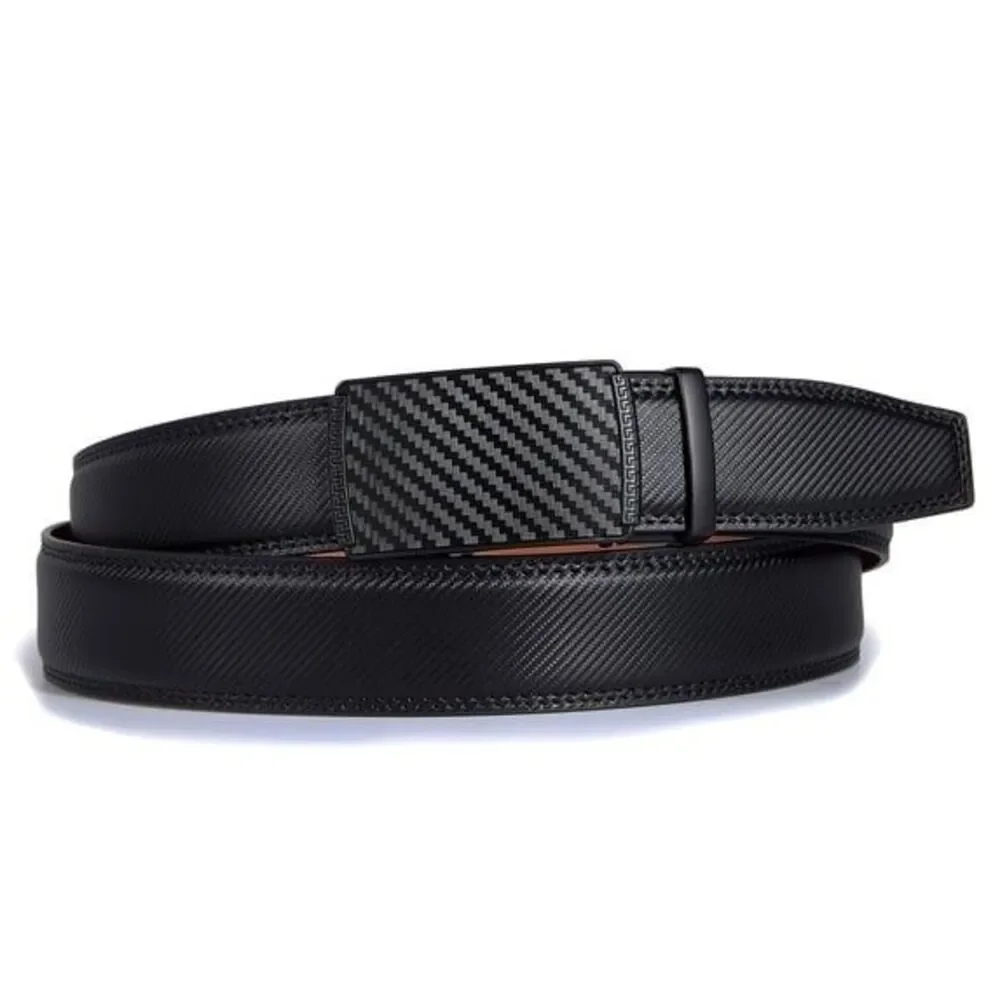 New Mens unbranded Dress or Casual Ratchet Adjustable Trimmable Belt black